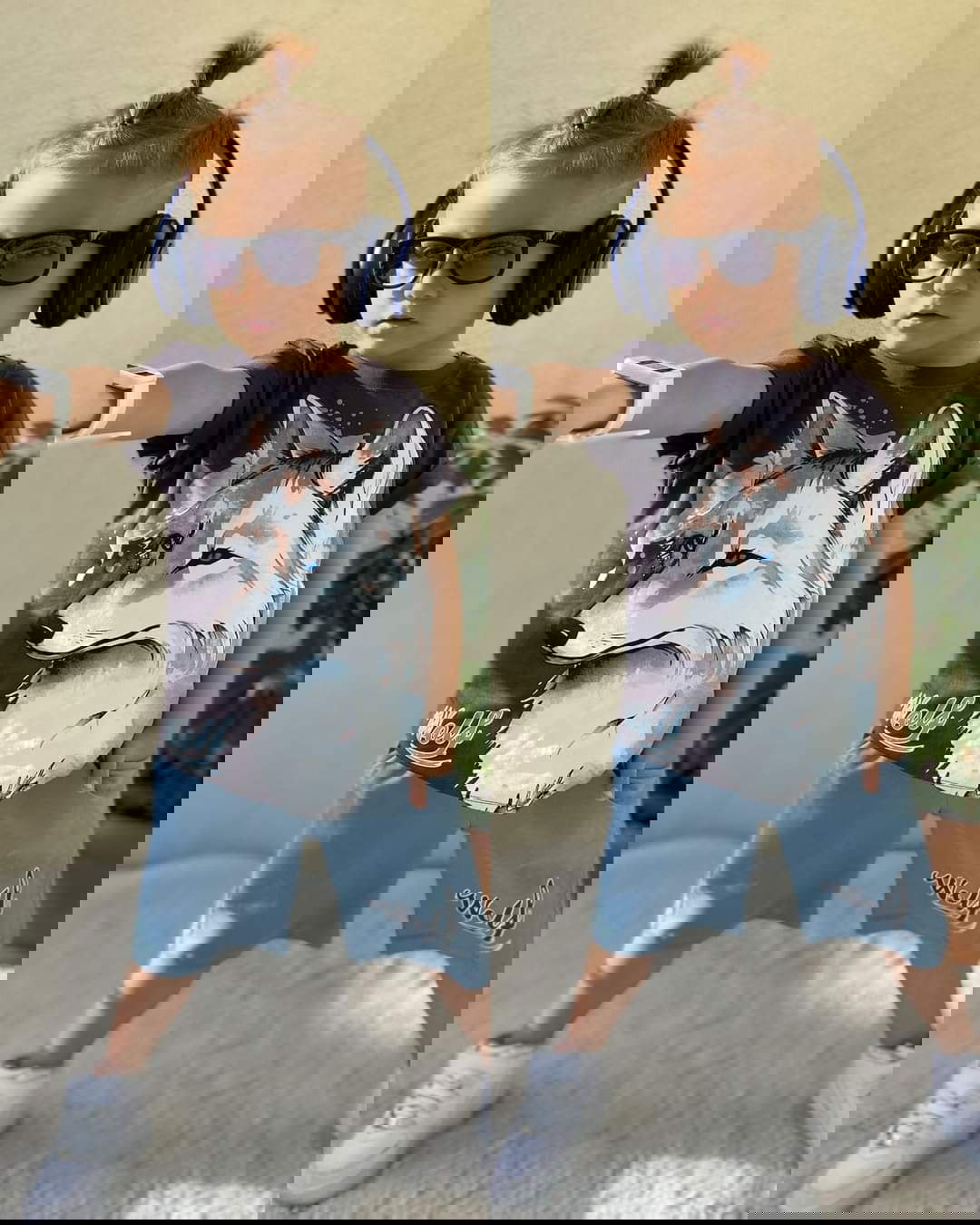 Komplet 2Cz. T-Shirt Szorty Wilk chłopak niebieski 1059-14524 GKMOC -  - #tag1# - #tag2# - #tag3# - #tag4#