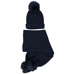 Set of hat and scarf for girls Birba 99063-70M navy blue