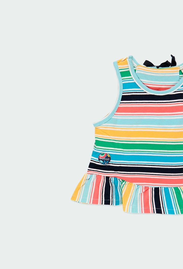 Koszulka w paski dla dziewczynki Baby Boboli 224086-9826 kolor kolorowy -  - #tag1# - #tag2# - #tag3# - #tag4#
