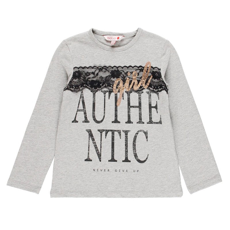 Koszulka z długim rękawem dziewczęca Boboli 441009-8034 kolor szary -  - #tag1# - #tag2# - #tag3# - #tag4#
