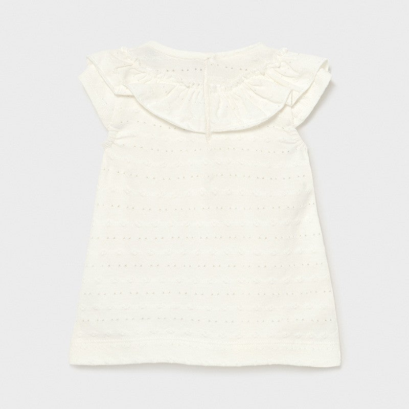 Koszulka z falbanką dziewczęca Mayoral 1086-74 Kremowy -  - #tag1# - #tag2# - #tag3# - #tag4#