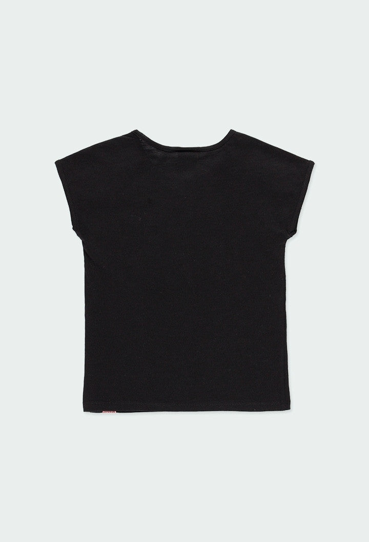 Koszulka z frędzlami dla dziewczynki Boboli 404154-890 kolor czarny -  - #tag1# - #tag2# - #tag3# - #tag4#