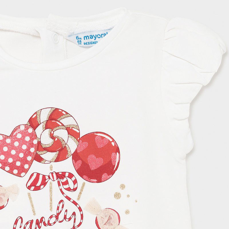Koszulka z krótkim rękawem dziewczęca Mayoral 1081-71 Biały/czerwony -  - #tag1# - #tag2# - #tag3# - #tag4#