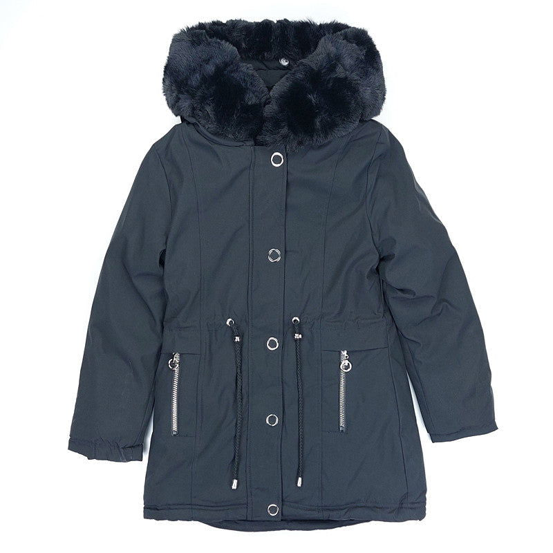 Kurtka Zimowa Z Futerkiem dziewczynka czarny KF559-71023  GKMOD -  - #tag1# - #tag2# - #tag3# - #tag4#