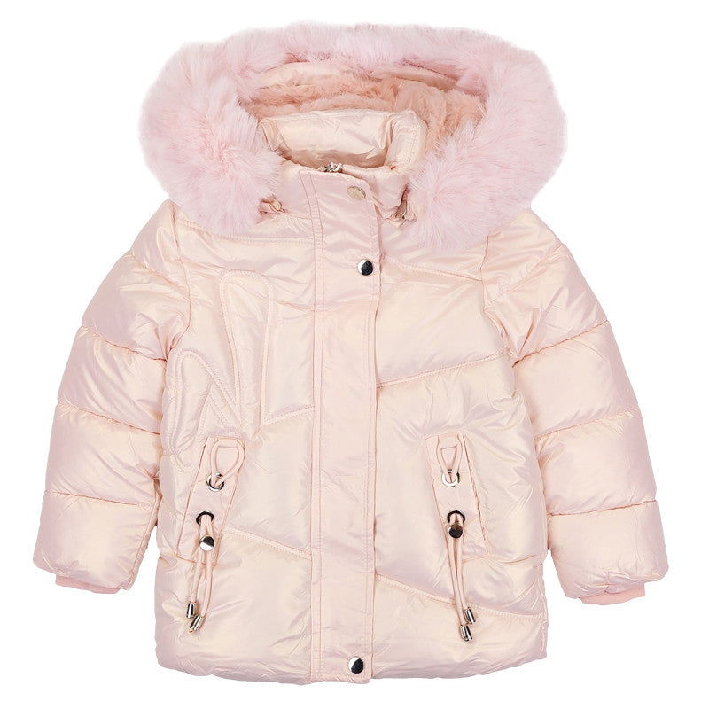 Kurtka Zimowa dziewczynka morela KK2117-271023  GKMOD -  - #tag1# - #tag2# - #tag3# - #tag4#