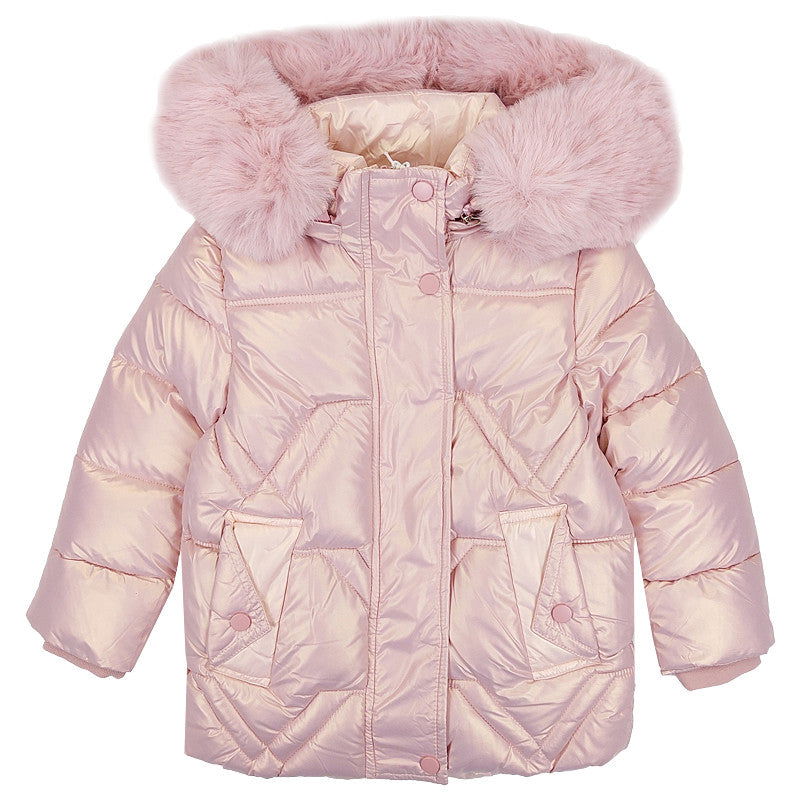 Kurtka Zimowa dziewczynka róż metaliczny KK2118-271023  GKMOD -  - #tag1# - #tag2# - #tag3# - #tag4#