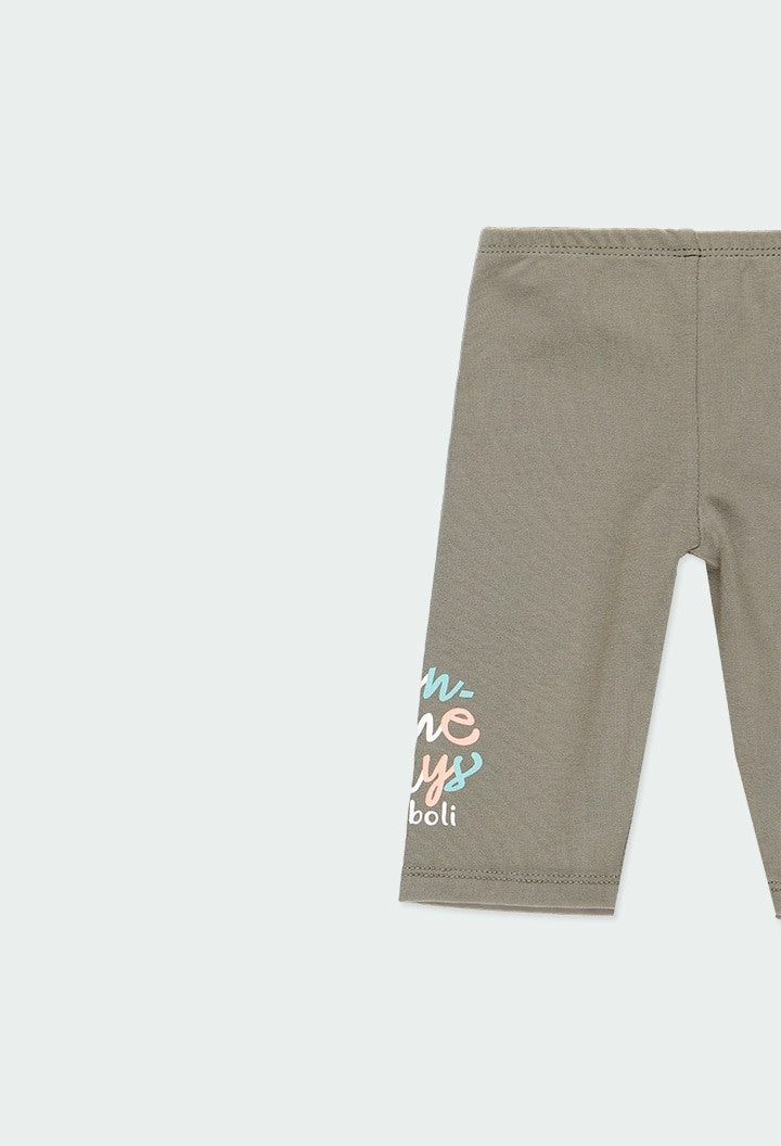 Leginsy 3/4 dla dziewczynki Baby Boboli 294038-4580 kolor khaki -  - #tag1# - #tag2# - #tag3# - #tag4#