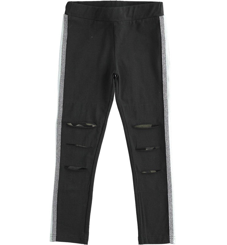 Leginsy z lampasem dziewczęce iDO 1952-0658 kolor czarny -  - #tag1# - #tag2# - #tag3# - #tag4#