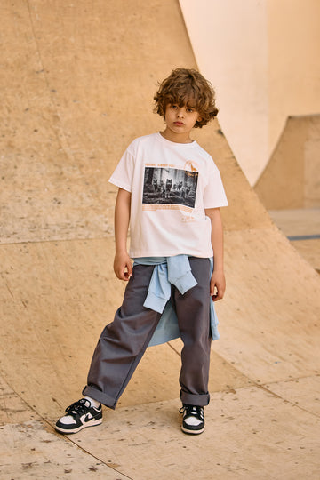 T-shirt chłopięcy kremowy MashMnie 6903-29526