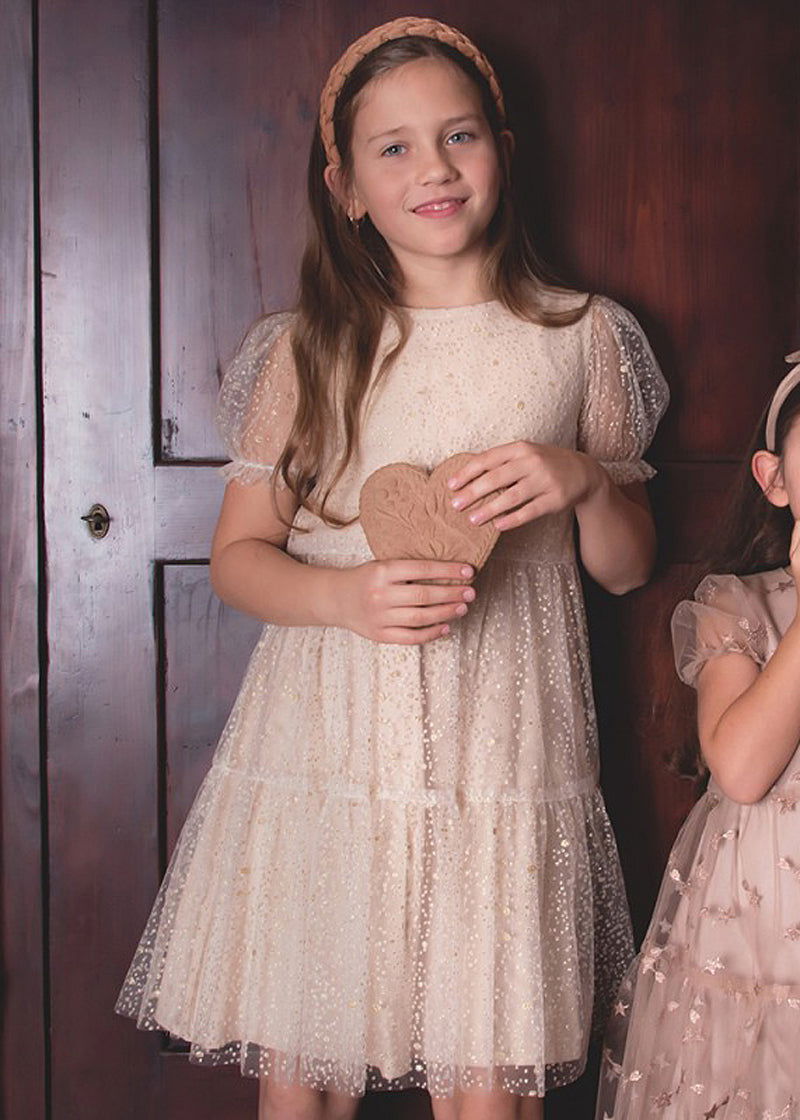 MINIMI 130/20 Sukienka elegancka kolor beż -  - #tag1# - #tag2# - #tag3# - #tag4#