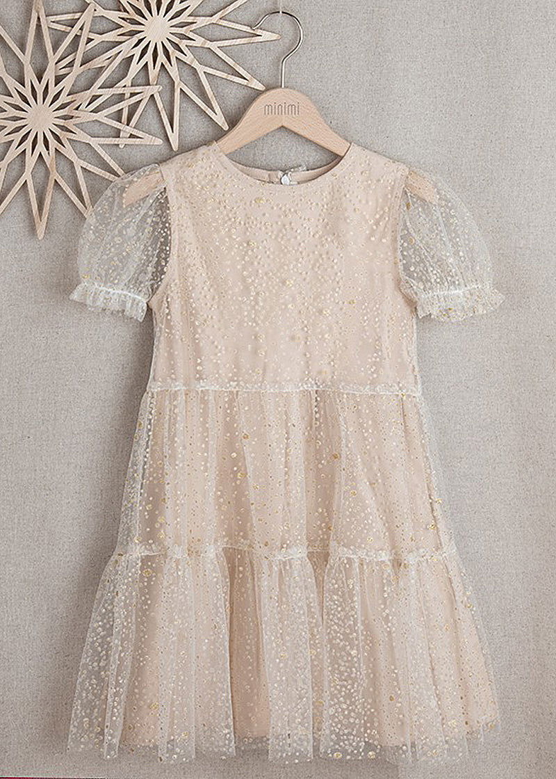 MINIMI 130/20 Sukienka elegancka kolor beż -  - #tag1# - #tag2# - #tag3# - #tag4#