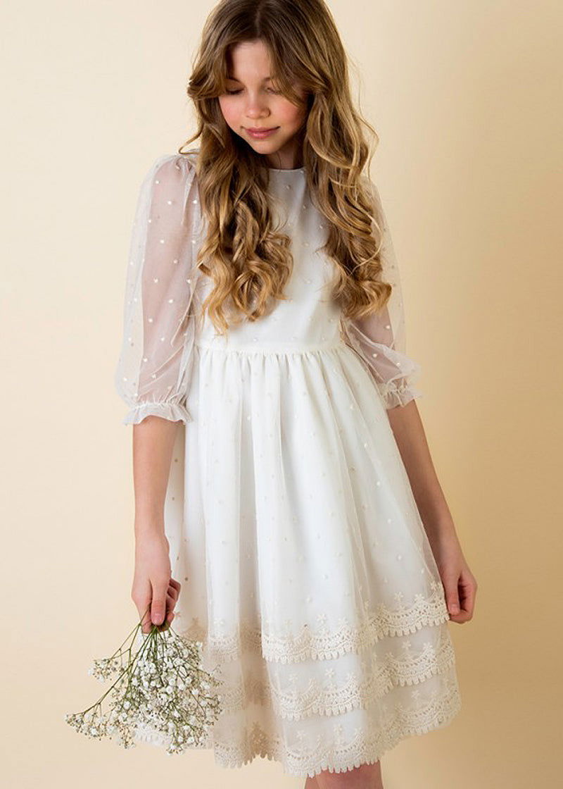 MINIMI 51/22 Sukienka elegancka kolor krem -  - #tag1# - #tag2# - #tag3# - #tag4#