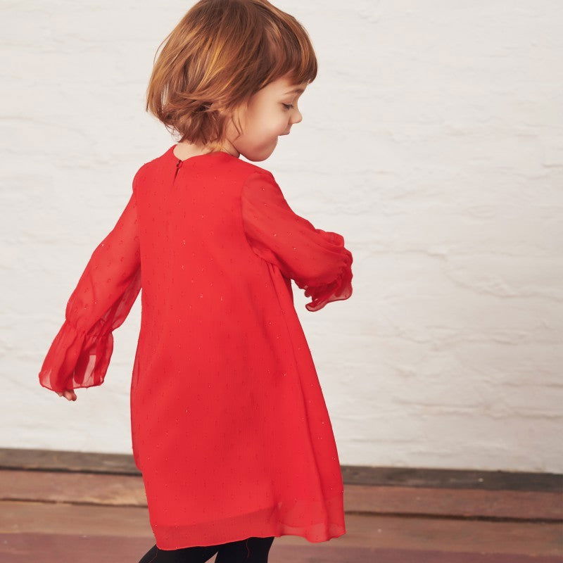 MINIMI sukienka elegancka dla dziewczynki czerwona 120/19 -  - #tag1# - #tag2# - #tag3# - #tag4#