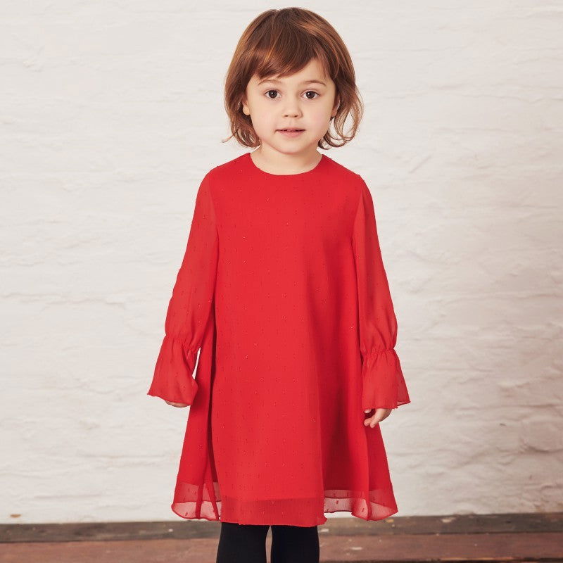 MINIMI sukienka elegancka dla dziewczynki czerwona 120/19 -  - #tag1# - #tag2# - #tag3# - #tag4#