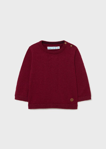 Mayoral 11-00351-062 Sweterek z lamówką chłopiec 351-62 bordowy -  - #tag1# - #tag2# - #tag3# - #tag4#