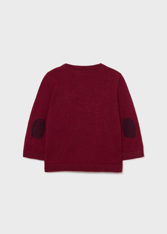 Mayoral 11-00351-062 Sweterek z lamówką chłopiec 351-62 bordowy -  - #tag1# - #tag2# - #tag3# - #tag4#