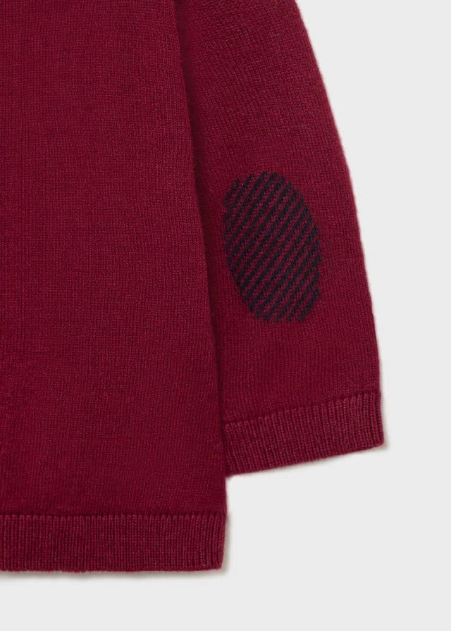 Mayoral 11-00351-062 Sweterek z lamówką chłopiec 351-62 bordowy -  - #tag1# - #tag2# - #tag3# - #tag4#