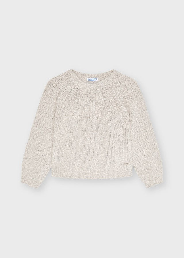 Mayoral 11-04372-031 Sweter dla dziewczynek 4372-31 beżowy -  - #tag1# - #tag2# - #tag3# - #tag4#