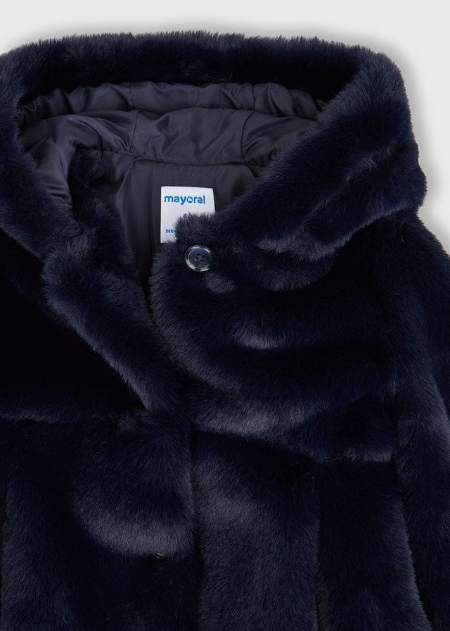 Mayoral 11-04436-058 Płaszcz futerko dziewczęcy4436-58 granatowy -  - #tag1# - #tag2# - #tag3# - #tag4#