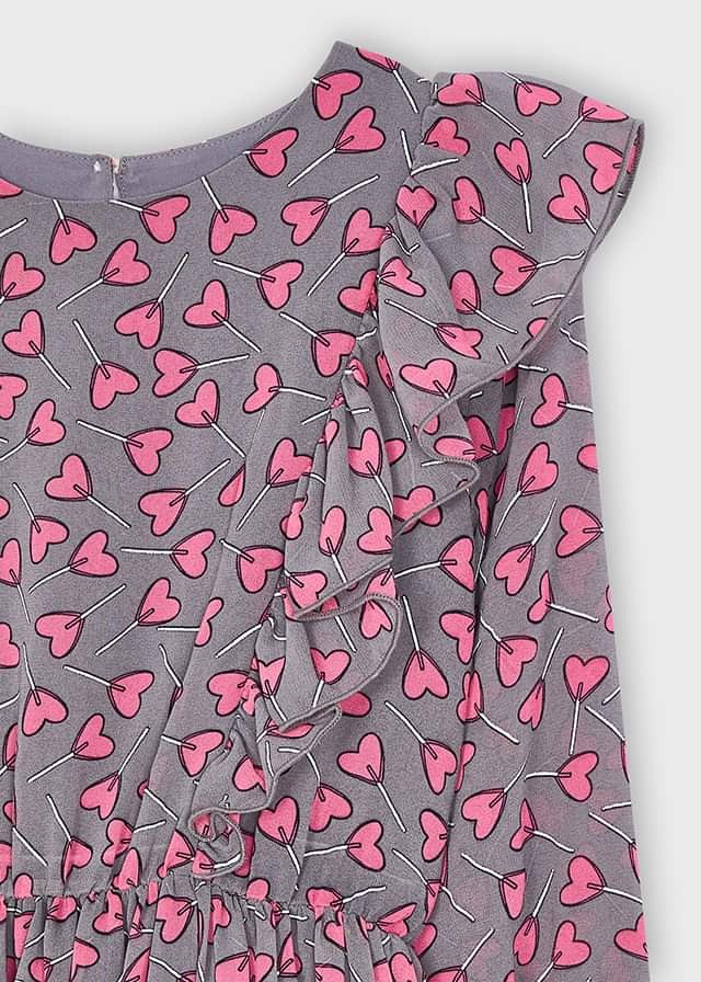 Mayoral 11-04929-020 Sukienka z nadrukiem dziewczęca 4929-20 Fuksja -  - #tag1# - #tag2# - #tag3# - #tag4#