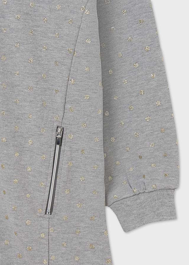 Mayoral 11-07927-081 Sukienka w groszki dziewczynka 7927-81 jasny szary -  - #tag1# - #tag2# - #tag3# - #tag4#