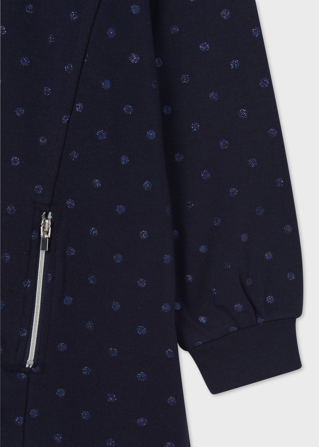 Mayoral 11-07927-082 Sukienka w groszki dziewczynka 7927-82 granatowy -  - #tag1# - #tag2# - #tag3# - #tag4#