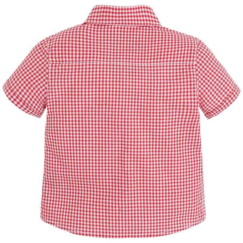 Mayoral 1156-95 Koszula krót.ręk.krata  kolor Czerwony -  - #tag1# - #tag2# - #tag3# - #tag4#