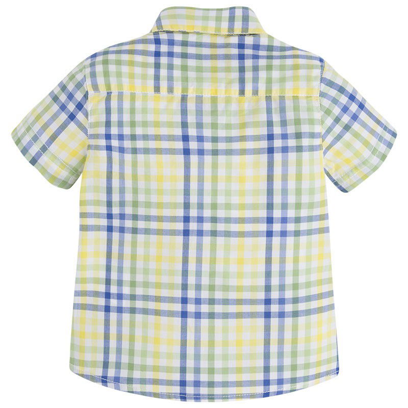 Mayoral 1158-50 Koszula krót.ręk.krata  kolor Zieleł -  - #tag1# - #tag2# - #tag3# - #tag4#