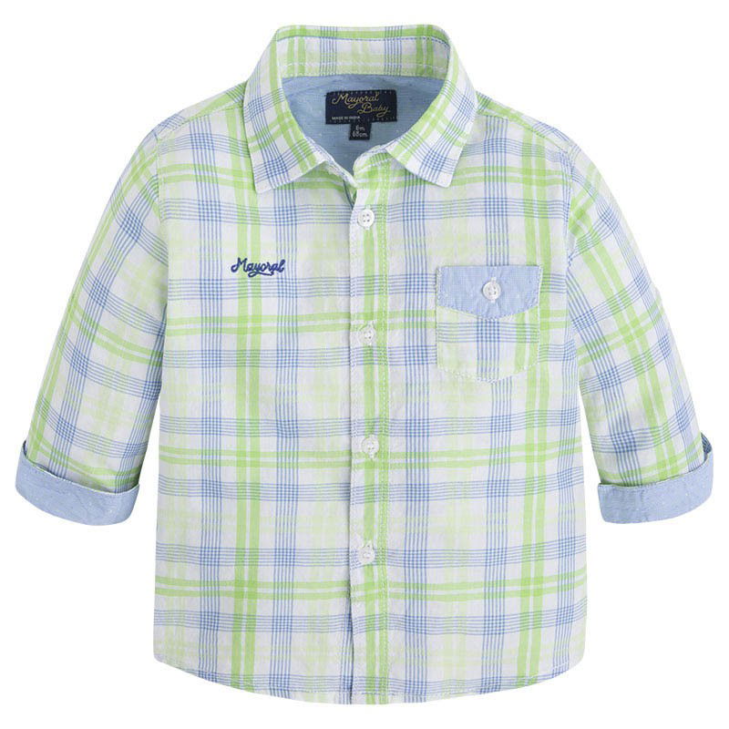 Mayoral 1174-80 Koszula dł.ręk.krata  kolor Kwaśny -  - #tag1# - #tag2# - #tag3# - #tag4#