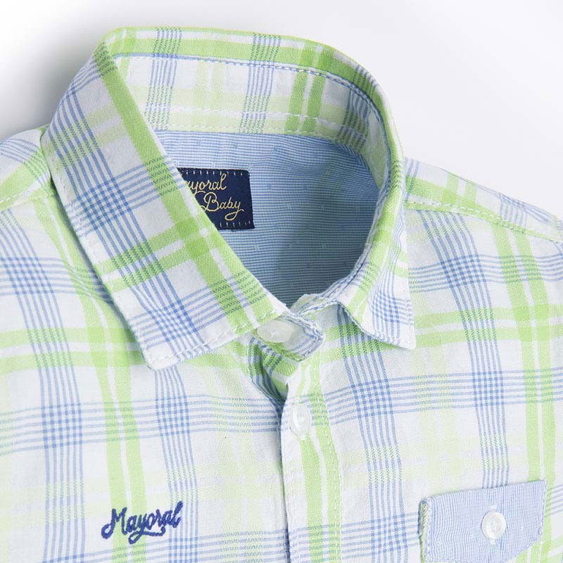 Mayoral 1174-80 Koszula dł.ręk.krata  kolor Kwaśny -  - #tag1# - #tag2# - #tag3# - #tag4#