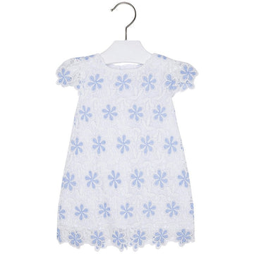 Mayoral 1930-47 Sukienka kwiaty koronka kolor błękitny -  - #tag1# - #tag2# - #tag3# - #tag4#