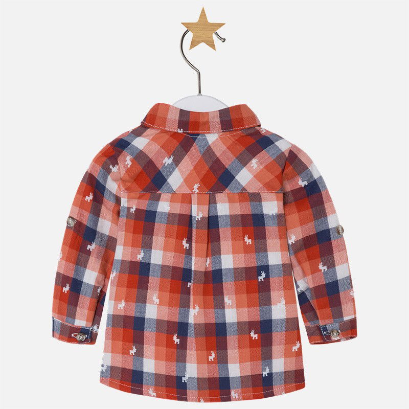 Mayoral 2109-42 Koszula chłopięca d/r krata kolor pomarańczowy -  - #tag1# - #tag2# - #tag3# - #tag4#