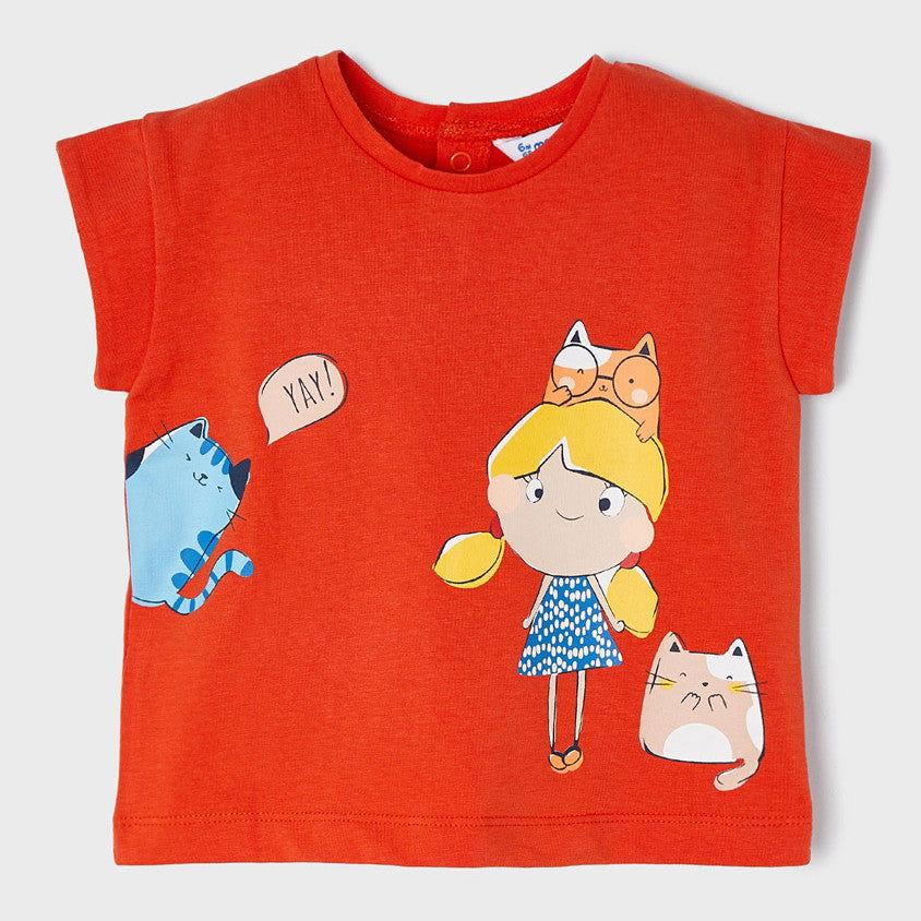 Mayoral 22-01025-039 Koszulka z krótkim rękawem dziewczynka 1025-39 klementynka -  - #tag1# - #tag2# - #tag3# - #tag4#