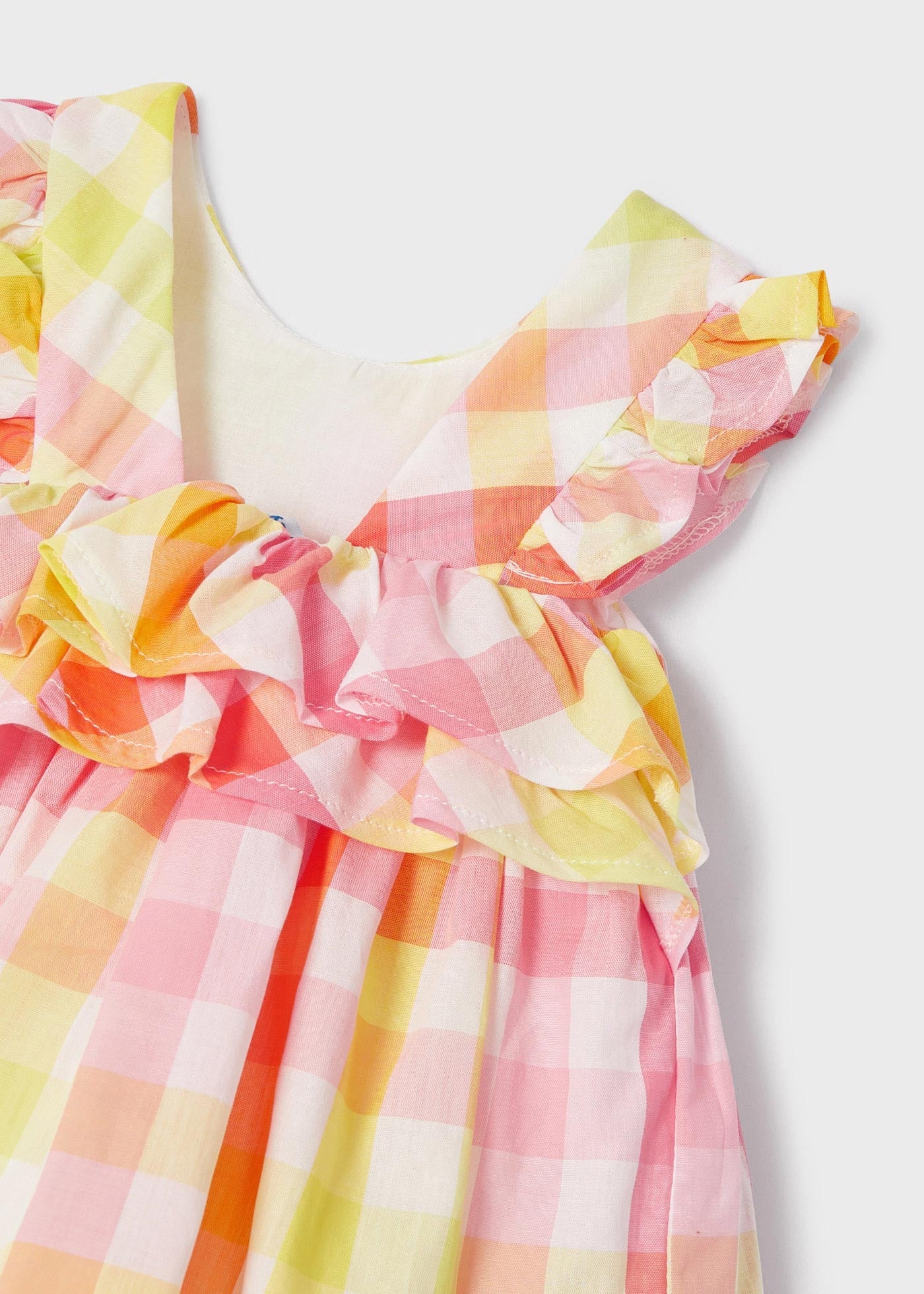 Mayoral 22-01927-053 Sukienka w kratkę dziewczynka 1927-53 koralowy -  - #tag1# - #tag2# - #tag3# - #tag4#