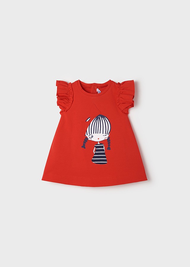 Mayoral 22-01934-038 Sukienka bawełniana dziewczynka 1934-38 karminowy -  - #tag1# - #tag2# - #tag3# - #tag4#