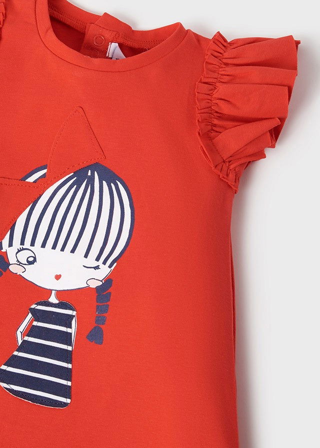 Mayoral 22-01934-038 Sukienka bawełniana dziewczynka 1934-38 karminowy -  - #tag1# - #tag2# - #tag3# - #tag4#