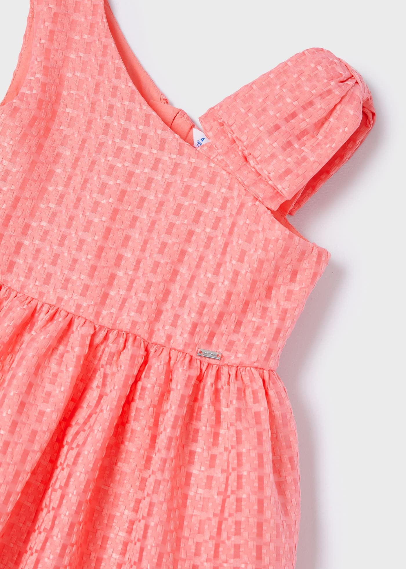 Mayoral 22-03915-045 Sukienka elegancka dla dziewczynki 3915-45 koralowy -  - #tag1# - #tag2# - #tag3# - #tag4#
