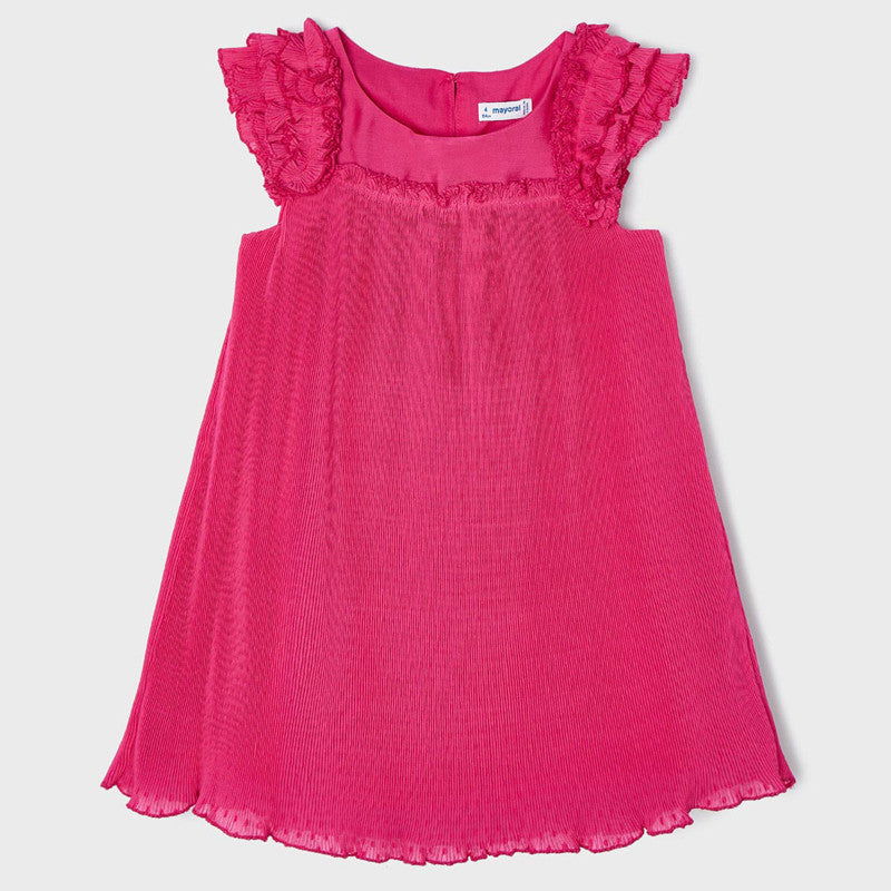 Mayoral 22-03920-055 Sukienka plisowana plumeti dziewczynka 3920-55 fuksja -  - #tag1# - #tag2# - #tag3# - #tag4#