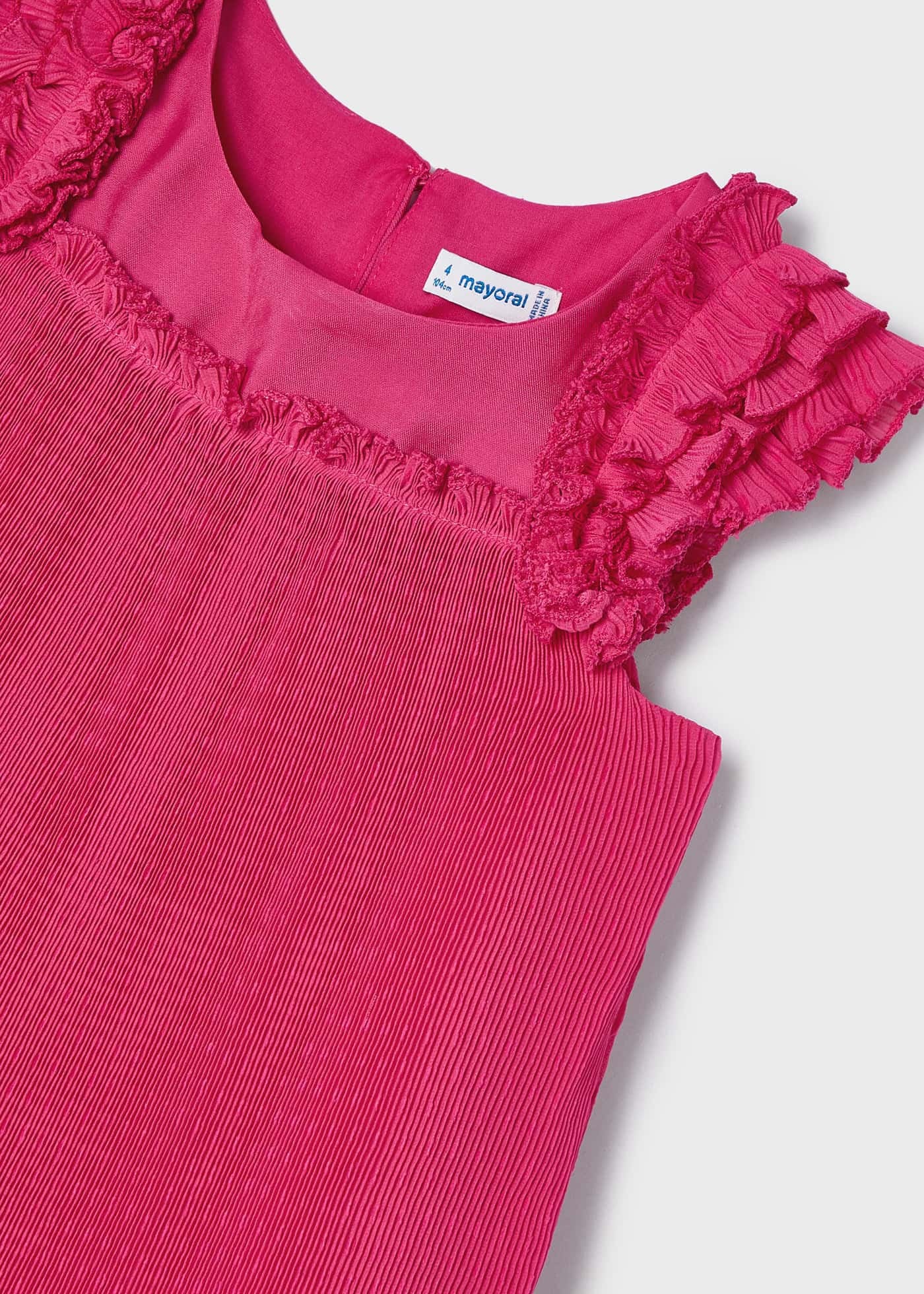 Mayoral 22-03920-055 Sukienka plisowana plumeti dziewczynka 3920-55 fuksja -  - #tag1# - #tag2# - #tag3# - #tag4#