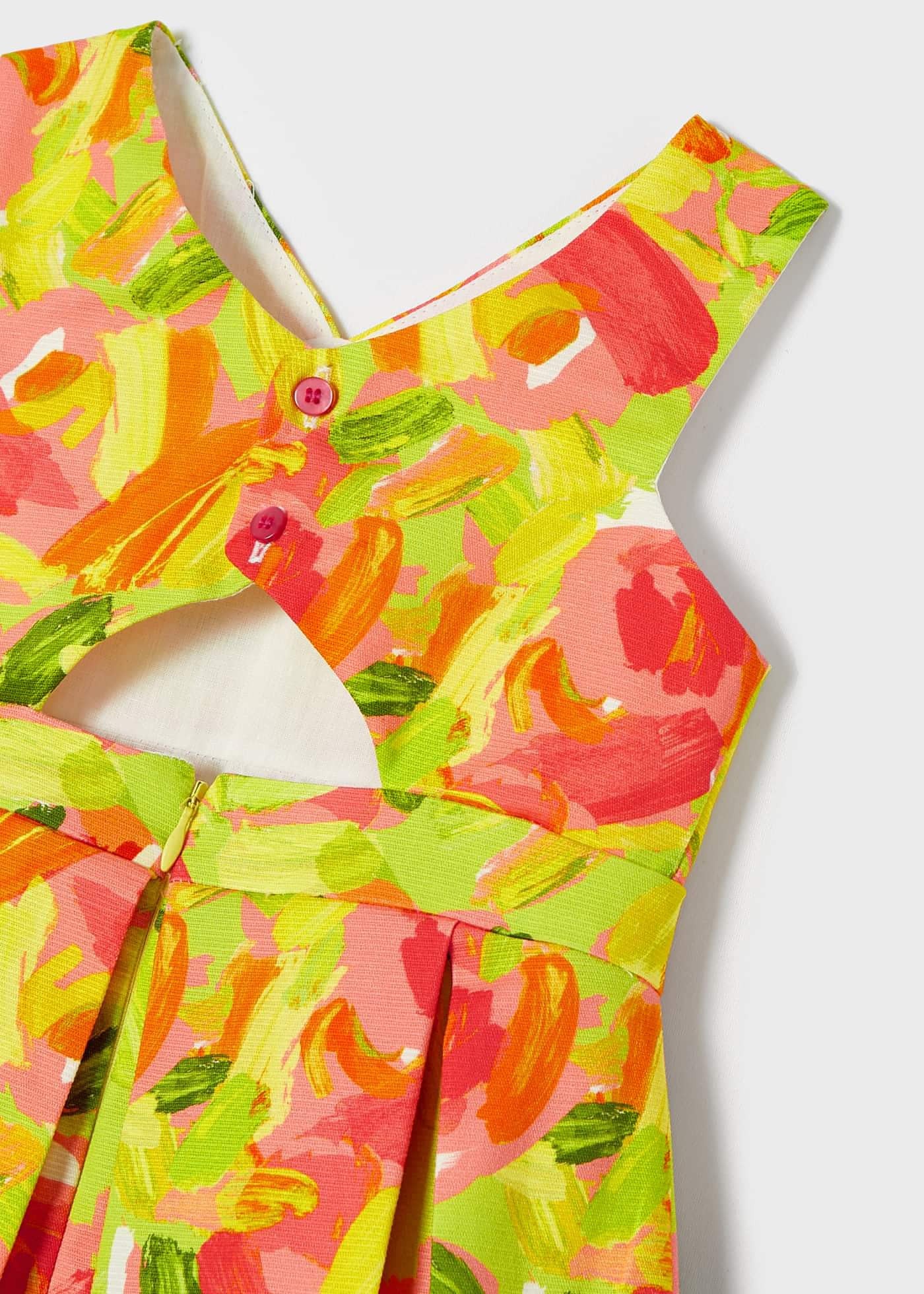 Mayoral 22-03921-058 Sukienka we wzory dziewczynka 3921-58 koralowy -  - #tag1# - #tag2# - #tag3# - #tag4#