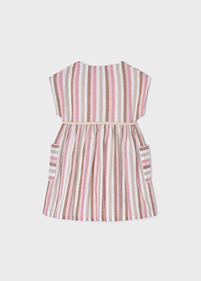 Mayoral 22-03929-059 Sukienka lniana dziewczynka 3929-59 różowy -  - #tag1# - #tag2# - #tag3# - #tag4#