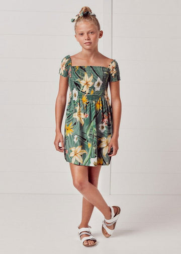 Mayoral 22-06967-004 Sukienka z nadrukiem dziewczynka 6967-4 sosna -  - #tag1# - #tag2# - #tag3# - #tag4#