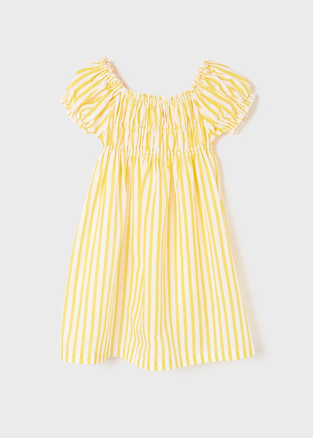 Mayoral 22-06985-059 Sukienka w paski dziewczynka 6985-59 mimoza -  - #tag1# - #tag2# - #tag3# - #tag4#