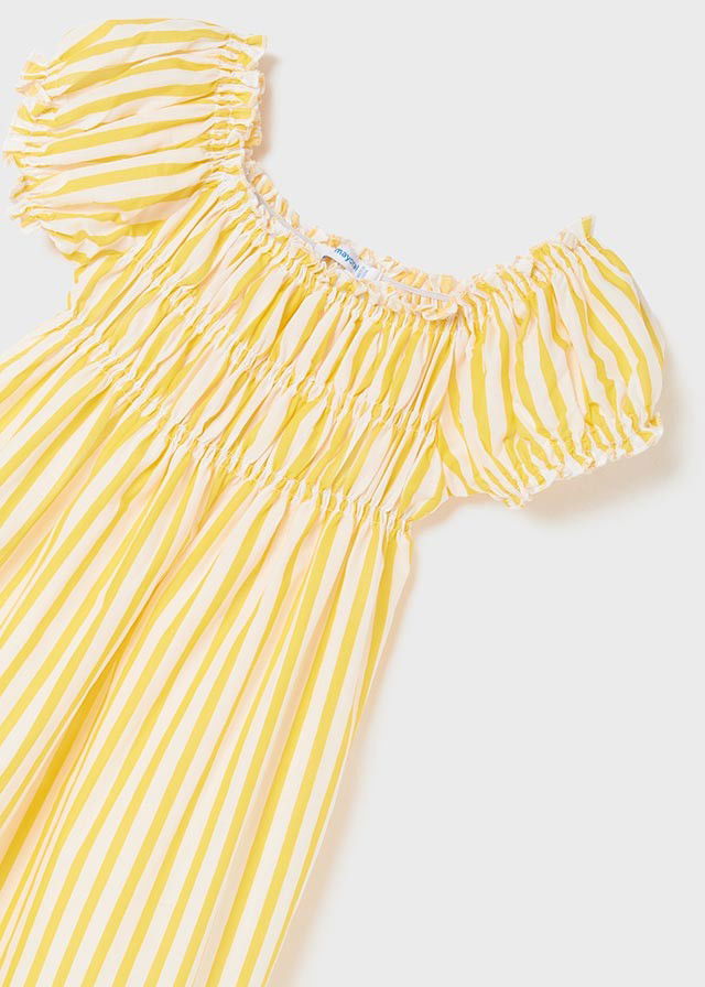 Mayoral 22-06985-059 Sukienka w paski dziewczynka 6985-59 mimoza -  - #tag1# - #tag2# - #tag3# - #tag4#