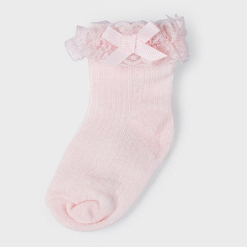 Mayoral 22-09480-026 Skarpetki wizytowe z falbanką dziewczynka 9480-26 pale blush -  - #tag1# - #tag2# - #tag3# - #tag4#