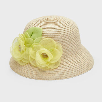 Mayoral 22-10258-097 Kapelusz z kwiatami dziewczynka 10258-97 naturalny -  - #tag1# - #tag2# - #tag3# - #tag4#