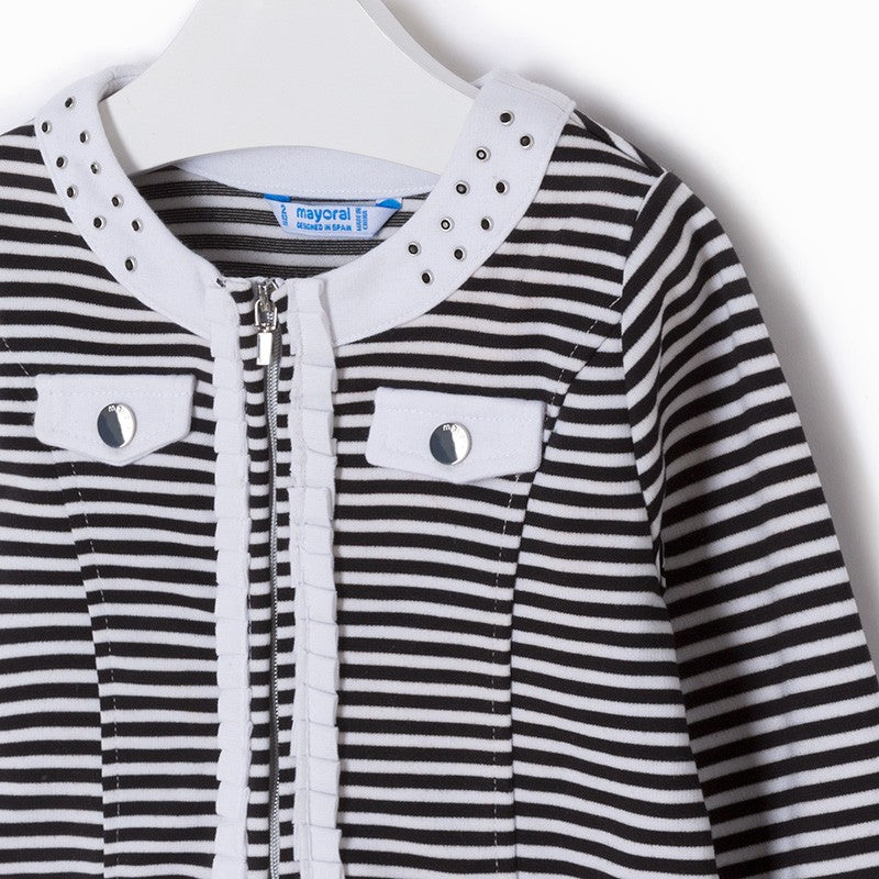 Mayoral 3410-88 Kurtka dziewczęca w paski kolor czarny -  - #tag1# - #tag2# - #tag3# - #tag4#