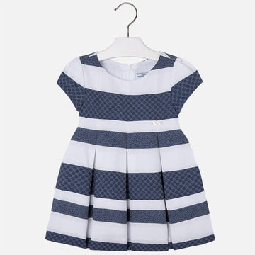 Mayoral 3921-62 Sukienka "jacquard" z kreskam kolor Granatowy -  - #tag1# - #tag2# - #tag3# - #tag4#