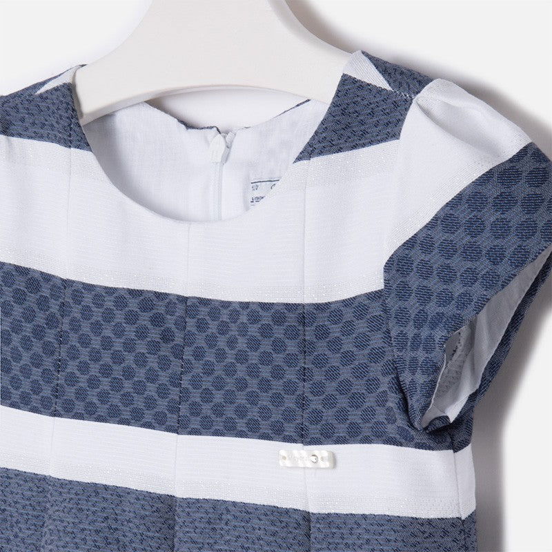 Mayoral 3921-62 Sukienka "jacquard" z kreskam kolor Granatowy -  - #tag1# - #tag2# - #tag3# - #tag4#