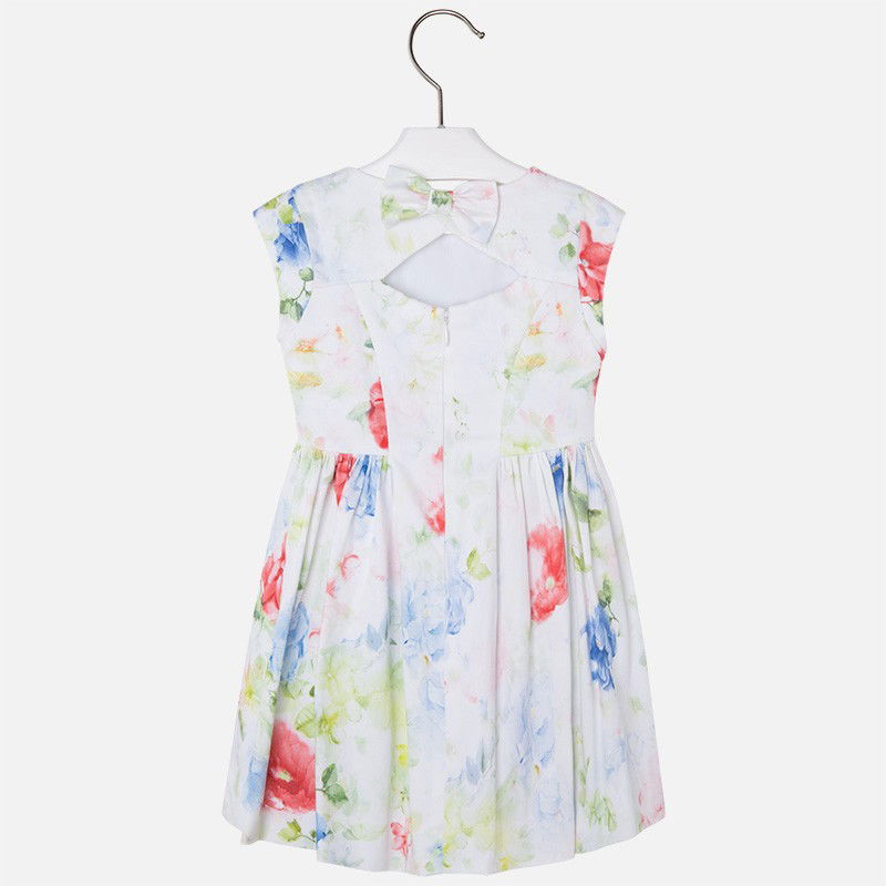 Mayoral 3943-81 Sukienka nadruk satyna  kolor Niebieski -  - #tag1# - #tag2# - #tag3# - #tag4#